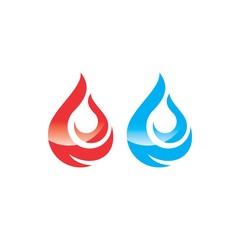 Water, Fire, oil, gas logo Template
