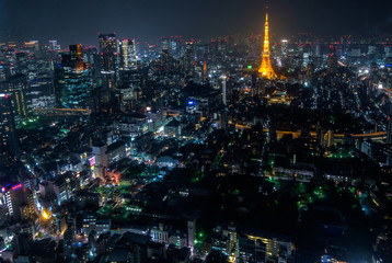 Fototapeta na wymiar Tokyo night cityscape