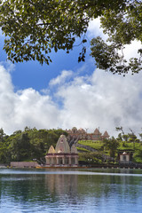 Fototapeta na wymiar lake Grand Bassin - hindu temples of Mauritius..