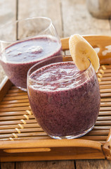 Smoothie Blueberry And Banana close up