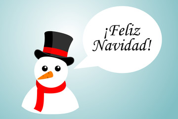 Icono plano Feliz Navidad en comentario hombre nieve