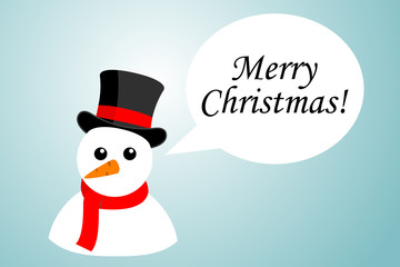 Icono plano Merry Christmas en comentario hombre nieve