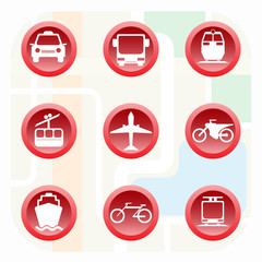 Transportation Big Colorful Icon Set