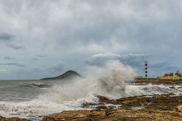 Fototapeta na wymiar Storm on the Mediterranean Sea. Spain. 