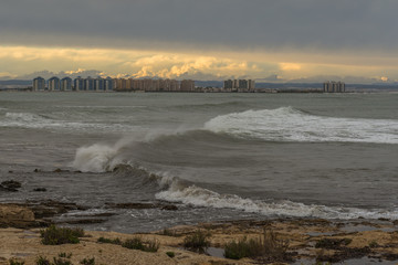 Storm on the Mediterranean Sea. Spain. 
