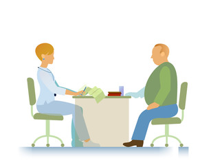 Obraz premium Doctor and patient ECG overweight