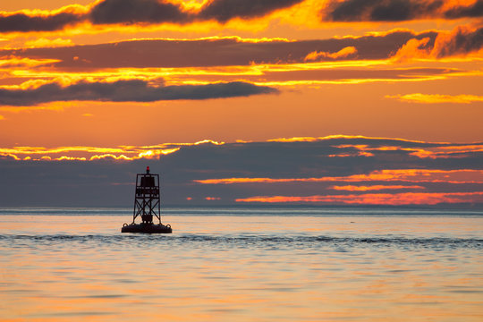 Floating lighthouse on St.Lawrence river