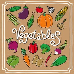 Cartoon vector vegetables set.