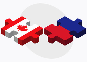 Canada and Haiti Flags