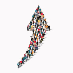 crowd people  shape  arrow direction