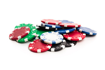 Poker chips isolated