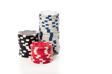 Poker chips isolated