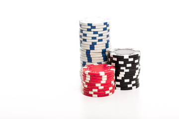 Poker chips isolated