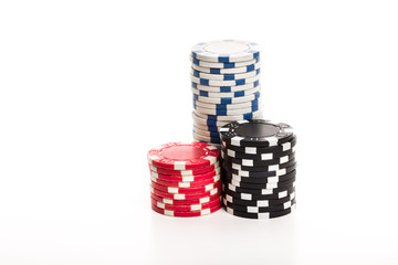 Poker chips isolated
