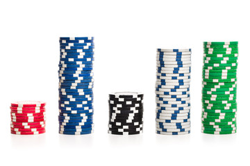 Poker chips isolated