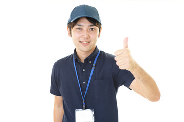 笑顔の作業員