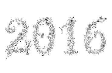 Çiçekli Desenlerle 2016 Çizimi