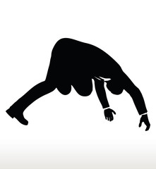 silhouette of businessman falling