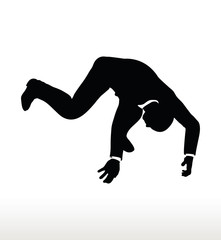 silhouette of businessman falling