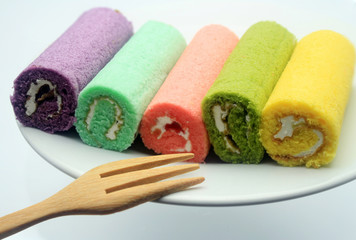 Swiss jam roll dessert delicious colorful splendor