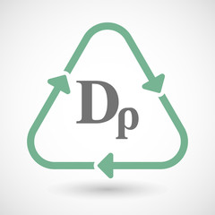 line art recycle sign vector icon with a drachma currency sign