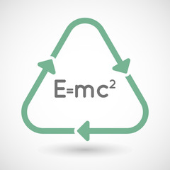 line art recycle sign vector icon with the Theory of Relativity