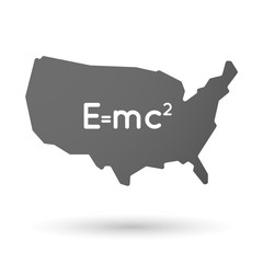isolated USA vector map icon with the Theory of Relativity formu - obrazy, fototapety, plakaty