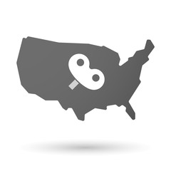 isolated USA vector map icon with a toy crank