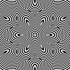 Black and White Geometric Pattern. Abstract Striped Background.