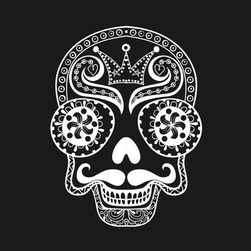 Vector  Dead Skull illustration, Hand drawn Skull in zentangle s