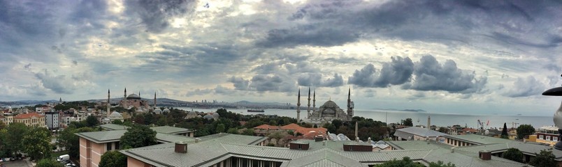 Panorama mit Hagia Sophia Blaue Moschee 