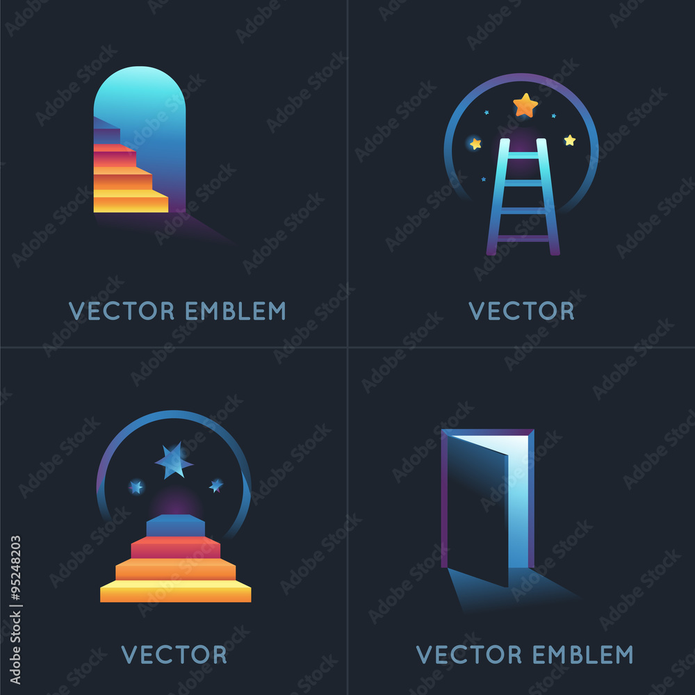 Poster Vector set of abstract concepts and logo design elements