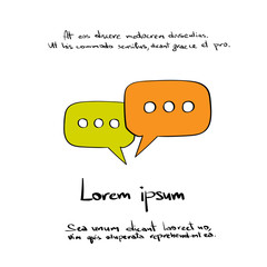 Chat Hand Draw Color Icon Vector