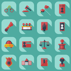 Flat concept, set modern design with shadow court