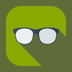 Flat modern design with shadow icons glasses