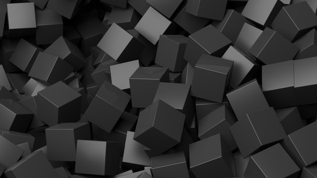 Fototapeta 3D czarnych sześcianów palowy abstrakcjonistyczny tło