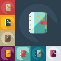 Flat modern design with shadow icons notebook