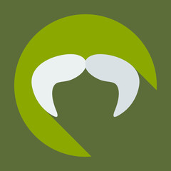 Flat modern design with shadow icon mustache