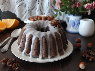 chocolate cupcake with orange