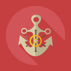 Flat modern design with shadow icons anchor