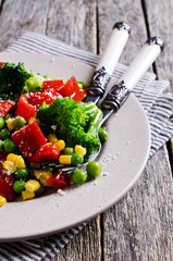 Cooked colorful vegetables