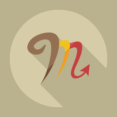 Flat modern design with shadow icons scorpion