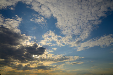 The picture of the clouds covering the bright summer sun
