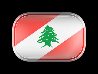 Flag of Lebanon. Rectangular Shape with Rounded Corners. This Fl