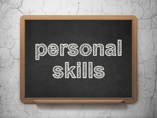 Learning concept: Personal Skills on chalkboard background