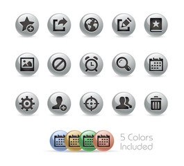 Web and Mobile Icons 2 // Metal Round Series - Vector file includes 5 color versions. 