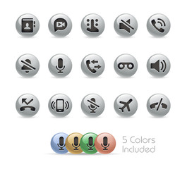 Web and Mobile Icons 1 // Metal Round Series - Vector file includes 5 color versions. 