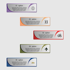 Colorful infographics template for business with 5 options or steps. Vector illustration can be used for infographic, banner, poster, web design, brochure, diagram, graph, presentation and chart