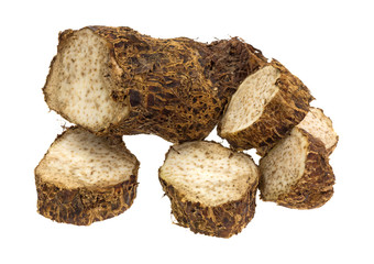 Malanga with cut pieces