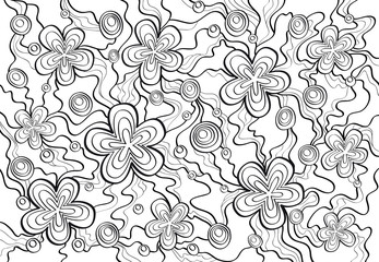 Floral  sketchy doodles decorative.